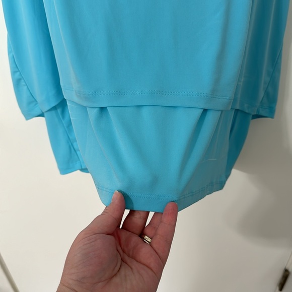 Michael Kors 1X blue tank with silver zipper details - Picture 4 of 15